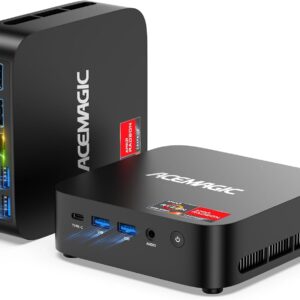 ACEMAGIC K1 Mini PC, AMD Ryzen 4300U 28W Processor, 16GB DDR4 RAM 512GB SSD (Beat 3300U/N150/N97) Mini Computers 11 Pro, HDMI+DP1.4 Dual 4K UHD, Gigabit Ethernet Mini Desktop PC Black