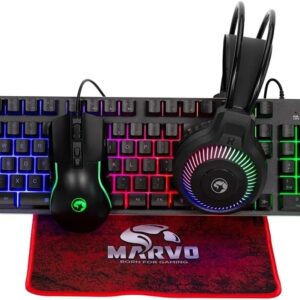 vibrant RGB membrane keyboard, precision gaming mouse, and immersive gaming headset